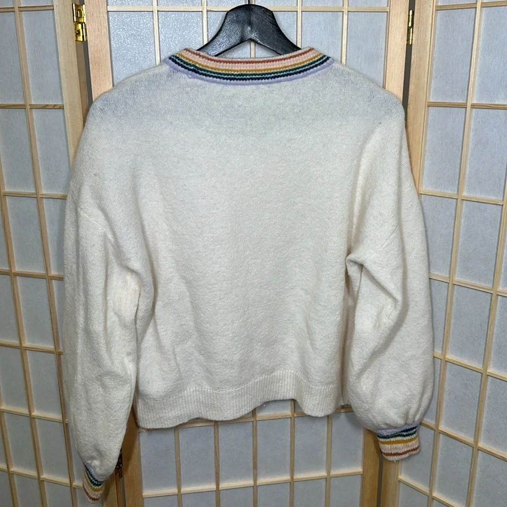 🌈 Madewell Rainbow Trim Gladwell Sweater🌈 - Picture 5 of 8